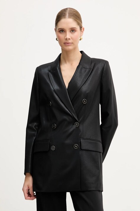 Піджак Marciano by Guess NORA колір чорний двобортний однотонний 6RGN01 7401A