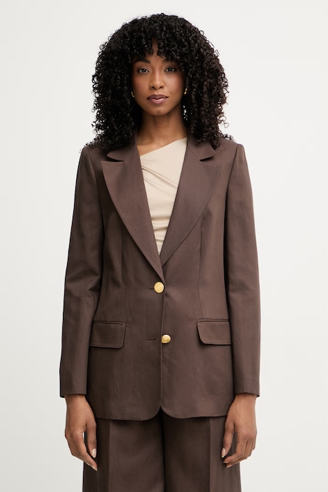 Marciano by Guess enoredni suknjič ženski z dodatkom lanu JANE rjav G6GN04 W1764