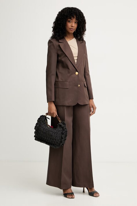 Marciano by Guess однобортний піджак жіночий з додаванням льону JANE — SS26-KZD00N, коричневий — фото 2
