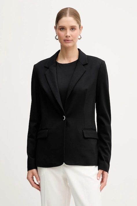 Guess marynarka OLGA kolor czarny jednorzędowa gładka W6RN54 KCMU2