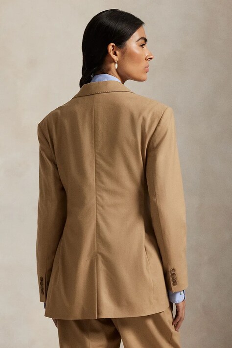 Polo Ralph Lauren marynarka z dodatkiem wełny kolor brązowy jednorzędowa gładka 211977093