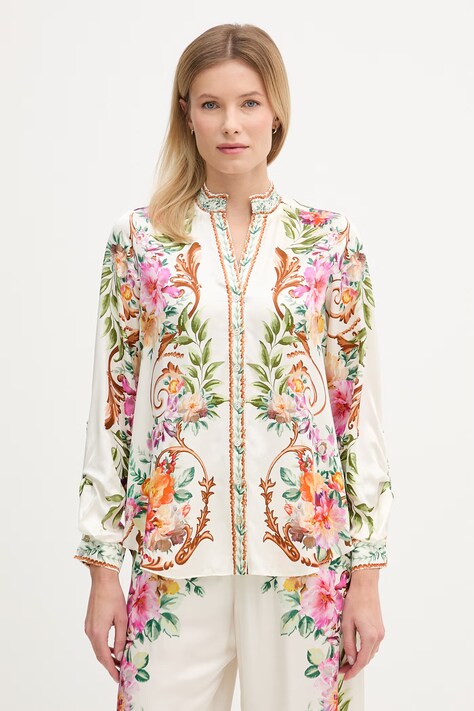 Hale BOB koszula z dodatkiem jedwabiu Kahlani damska kolor beżowy regular 5YDG212A