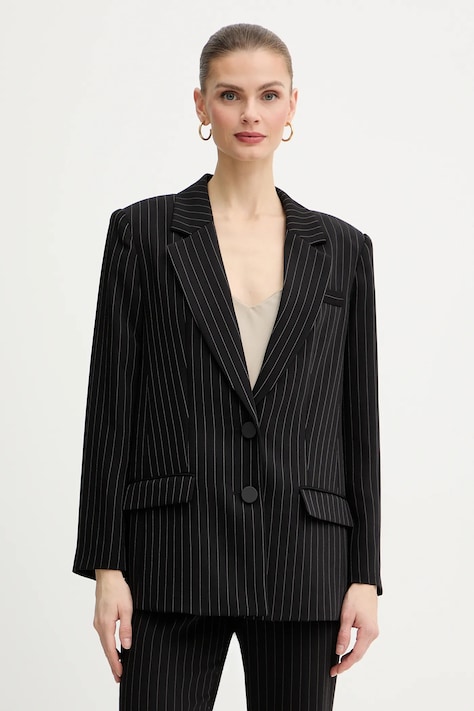 Armani Exchange marynarka kolor czarny jednorzędowa wzorzysta XW001790 AF19011