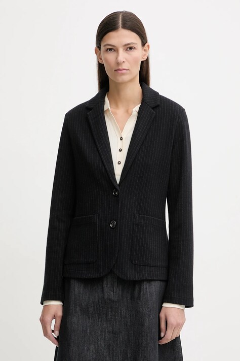 Marc O'Polo marynarka kolor granatowy jednorzędowa wzorzysta 600305058067