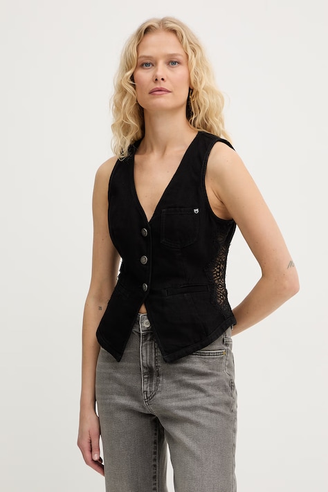 Pinko kamizelka damska bawełniana czarna 106424 A33V