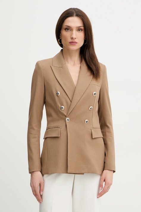 Morgan marynarka kolor beżowy dwurzędowa gładka VFALI.F