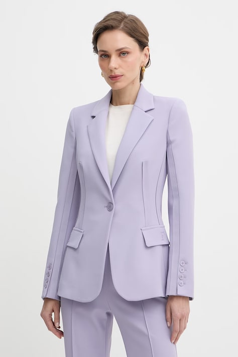 Elisabetta Franchi marynarka jednorzędowa damska fioletowa GI21661E2