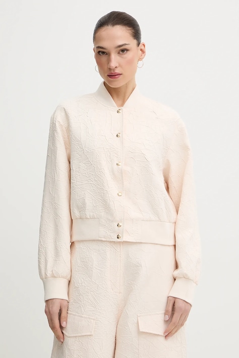 Liu Jo kurtka bomber kolor beżowy przejściowa oversize TA6178 TS118