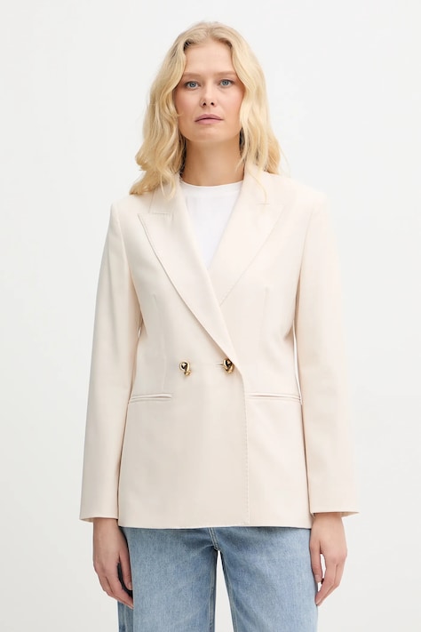 Marella marynarka TROPICO kolor beżowy jednorzędowa gładka 2613041121200