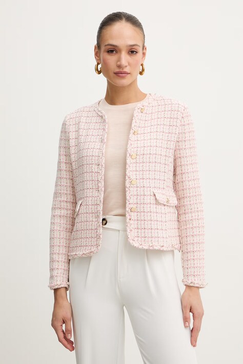 Marella marynarka Emme by Marella kolor różowy jednorzędowa wzorzysta 2615041081200