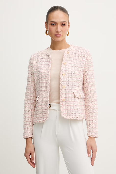 Marella marynarka Emme by Marella kolor różowy jednorzędowa wzorzysta 2615041081200