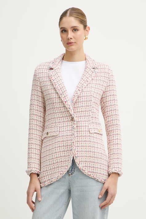 Marella marynarka Emme by Marella kolor czerwony jednorzędowa wzorzysta 2615041091200