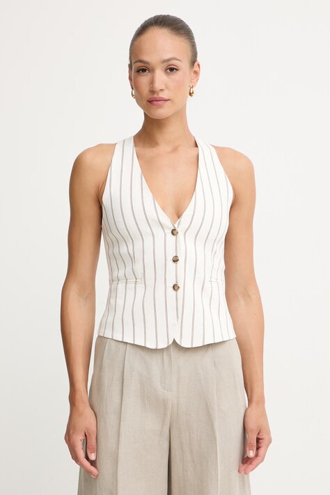 Marella kamizelka damska z lnem TESO beżowa 2613151022200