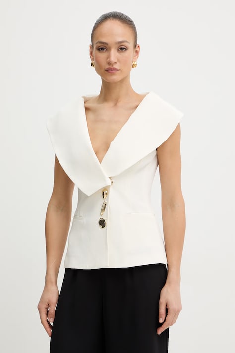 Simona Corsellini kamizelka damska z wiskozy beżowa P26CPGI01401