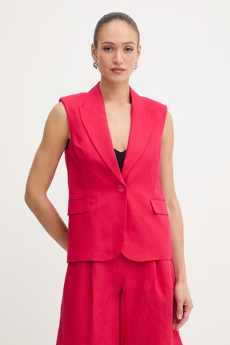 Twinset kamizelka damska z lnem różowa 261AP2320