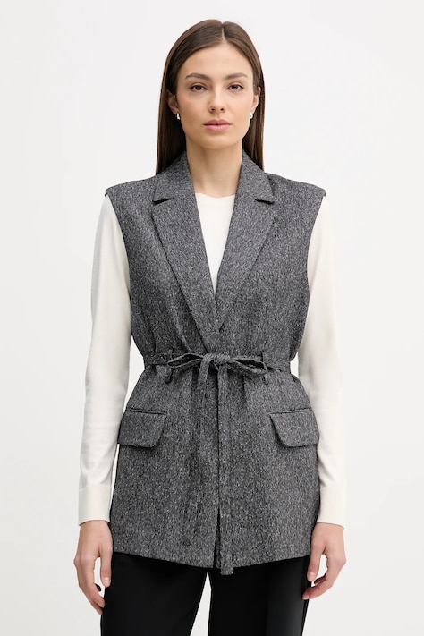 Sisley kamizelka kolor czarny jednorzędowa 25FALJ011