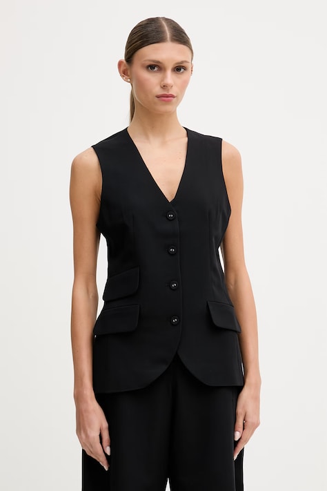 Sisley kamizelka jednorzędowa damska czarna 2KVXLJ010