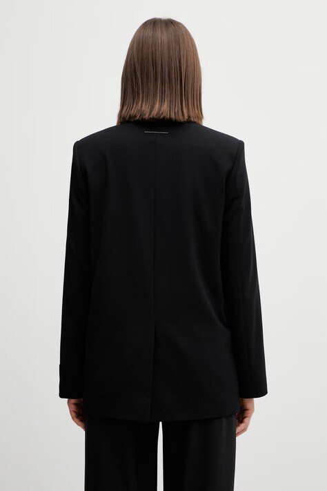 Піджак з додаванням вовни MM6 Maison Margiela — SS26-KZD06B, чорний — фото 3
