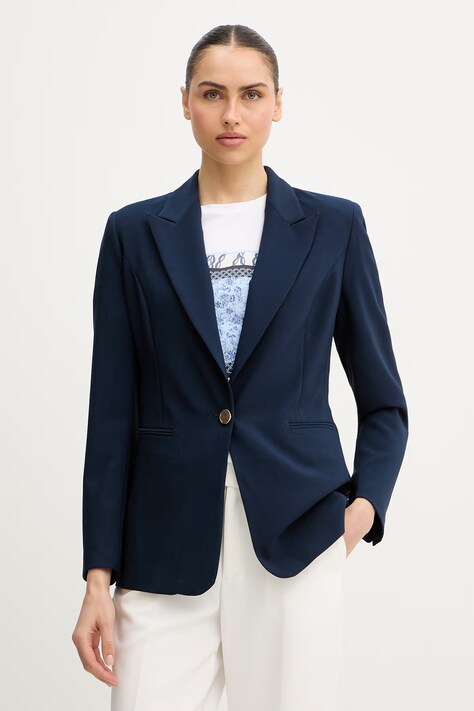 Fracomina marynarka kolor granatowy jednorzędowa gładka FR26SJ2001W42901