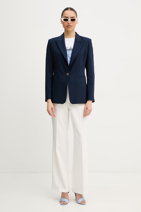 Fracomina marynarka kolor granatowy jednorzędowa gładka FR26SJ2001W42901