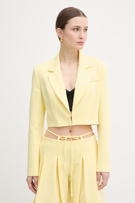 Fracomina marynarka kolor żółty jednorzędowa gładka FJ26SJ1002W84201