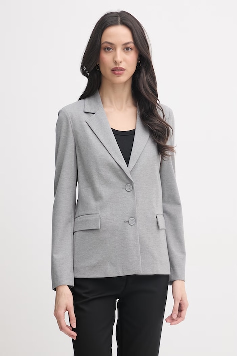 United Colors of Benetton jednořadé sako dámské s viskózou šedé 27CKDW03K