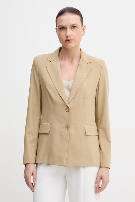 United Colors of Benetton marynarka jednorzędowa damska z wiskozy beżowa 2962DW02W