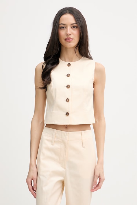 United Colors of Benetton telovnik ženski bombažen bež 29YYDJ016