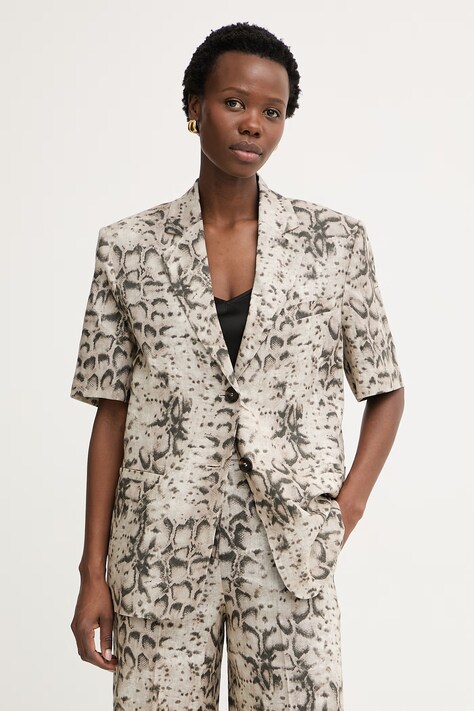 Pinko μονόπετο σακάκι γυναικείο λινό μπεζ 106879 A3BL