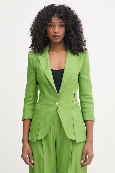 Elisabetta Franchi sacou cu un singur rând de nasturi pentru femei, cu in verde GI23662E2