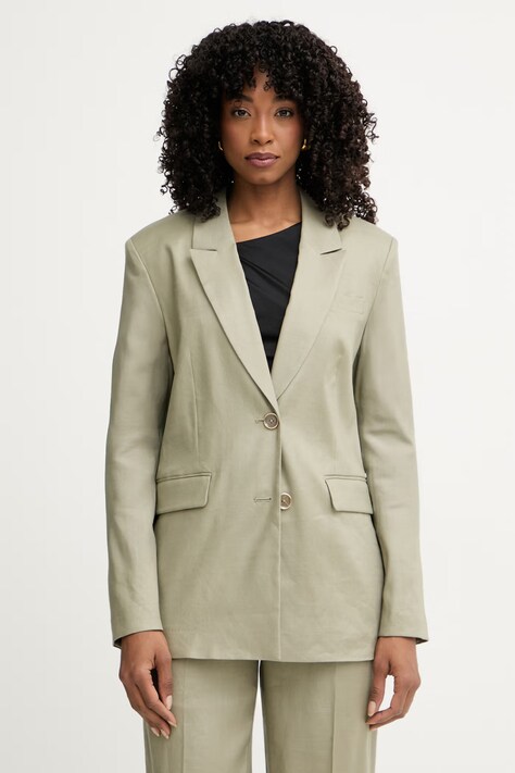 Guess giacca monpetto da donna con misto lino CARLA verde W6GN19 W2838