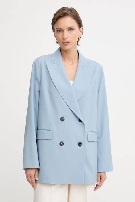 Max&Co. marynarka dwurzędowa damska z dodatkiem wełny MCOEGIZIO niebieska 2616041033200