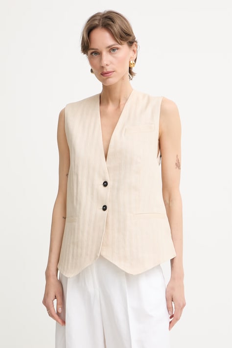 Max&Co. жилет жіночий з льоном MCOCANZONE бежевий 2616151014200