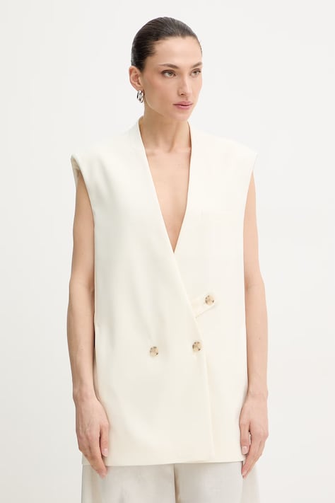 Γιλέκο με προσθήκη μαλλιού BOSS Jawikiri χρώμα: μπεζ, 50558293