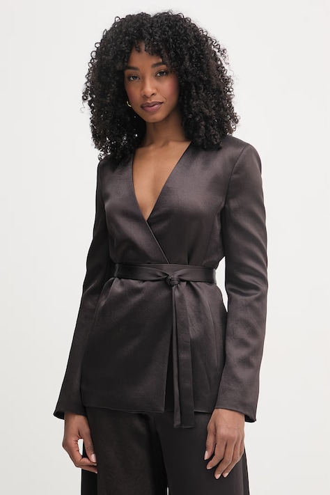 Пиджак BOSS Jia15 цвет коричневый двубортный однотонный 50558325