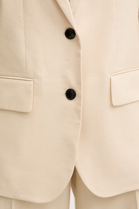 HUGO marynarka garniturowa damska z dodatkiem lnu Anetali beżowa 50560000