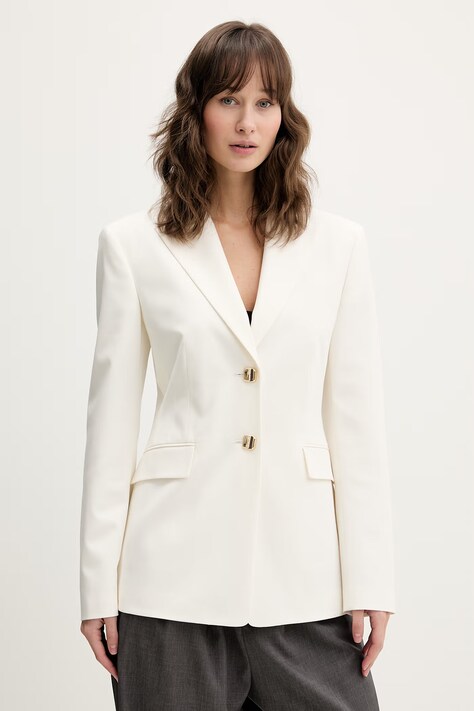 HUGO marynarka Asmalla kolor beżowy jednorzędowa gładka 50561450