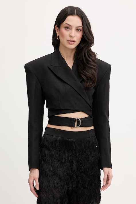 Karl Lagerfeld marynarka damska z lnu czarna B2W14041