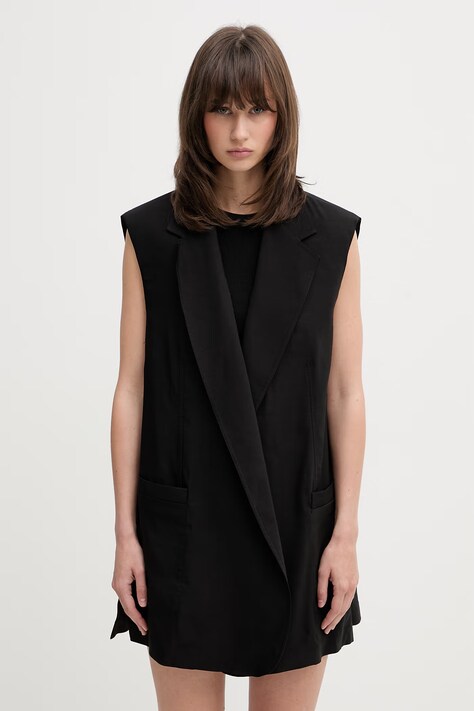 Sportmax Spxmaggio kamizelka z wiskozą damska czarna 2612281012600