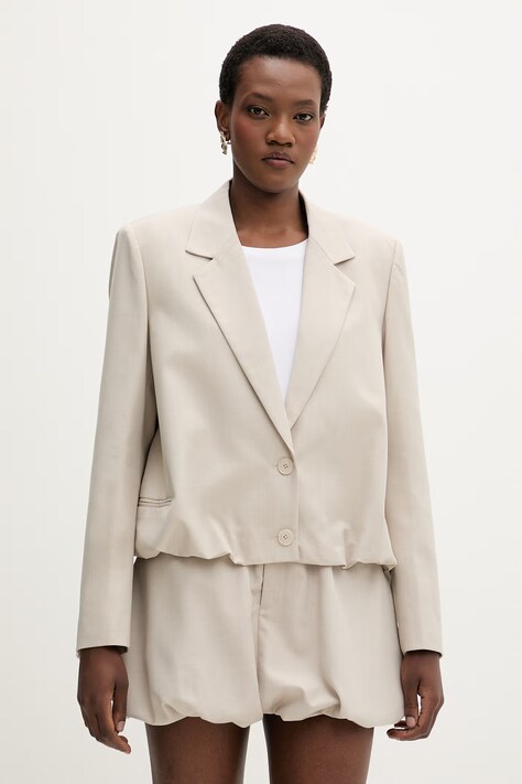 Isabelle Blanche marynarka garniturowa damska z wiskozy beżowa IS26SS-J093-T007