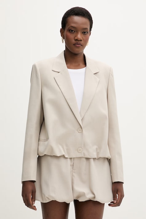 Isabelle Blanche marynarka garniturowa damska z wiskozy beżowa IS26SS-J093-T007