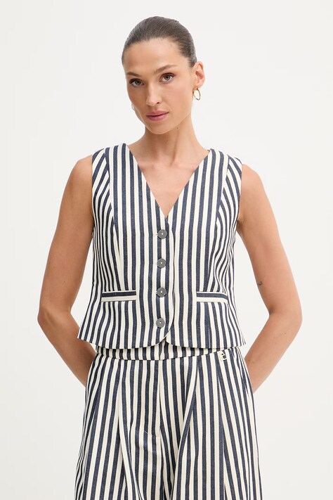 Lola Casademunt kamizelka damska z bawełną granatowa LS2602001