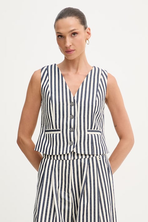 Lola Casademunt kamizelka damska z bawełną granatowa LS2602001