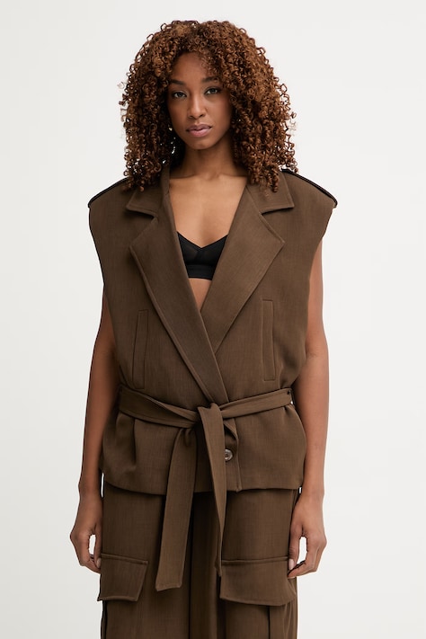 Haveone kamizelka damska brązowa LSO-Q004