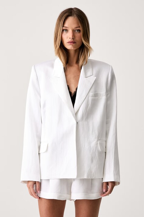 Le Privé marynarka damska z wiskozą FRANCOISE BLAZER BLANC biała LP00768