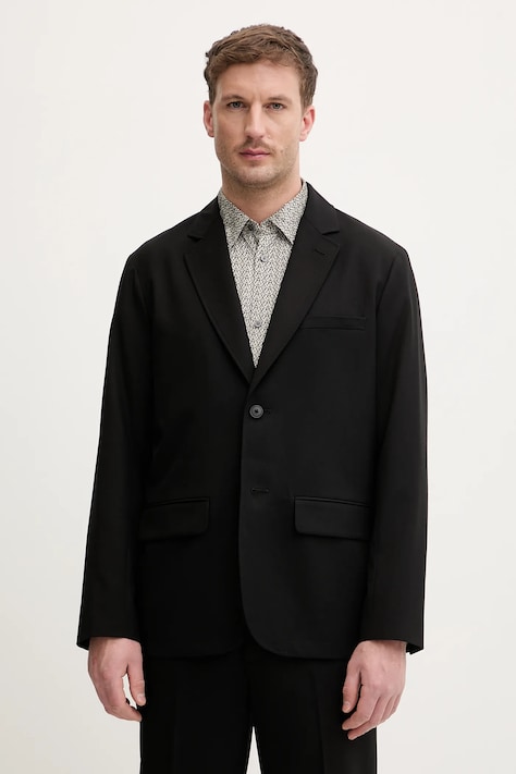 Armani Exchange marynarka z domieszką wełny męska kolor czarny XM002202 AF21302