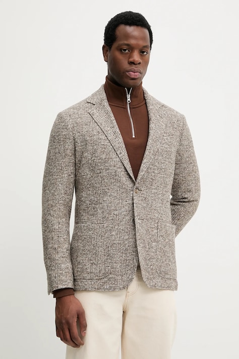 Gant marynarka z dodatkiem wełny męska kolor brązowy 7706344