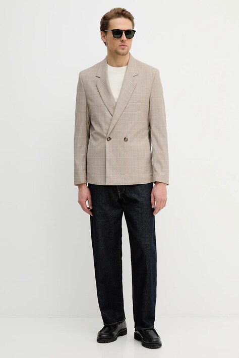 Sisley marynarka męska kolor beżowy 22K3SW02M
