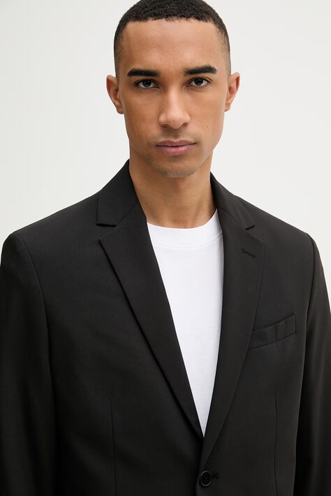 Sisley marynarka jednorzędowa męska z domieszką wełny czarna 29B3SW02K