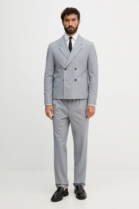 Lindbergh garnitur męski kolor granatowy gładka 30.606079